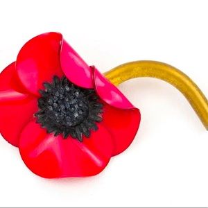 Francoise Montague by Cilea Resin Pin brooch Red Poppy Flower